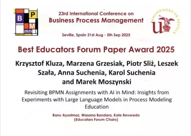 Piotr Sliż nagrodzony podczas International BPM Conference 2025 w Sewilli